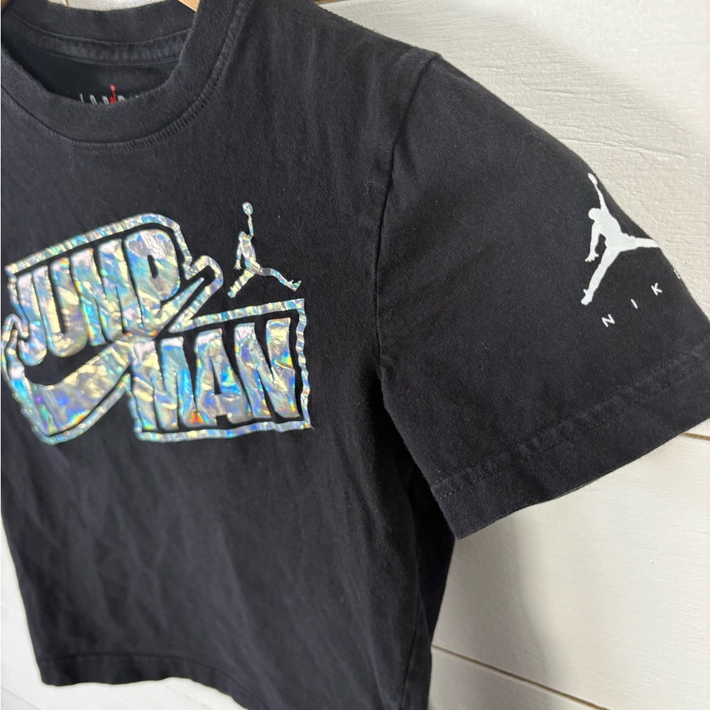 Nike Jordan Jumpman Holographic Tee Kids 7 Black Short Sleeve - Picture 4 of 7